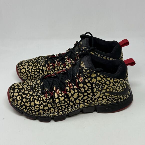 Nike Free Trainer 7.0 Unleash Speed Sneakers Mens 11 Gold Black Cheetah Mid Top - Picture 4 of 16